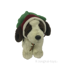 Peluche chien avec noël chapeau